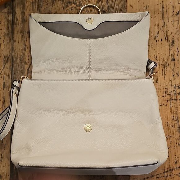 VINCE CAMUTO Plum White Pebbled Leather Shoulder Bag NWOT - Picture 9 of 11